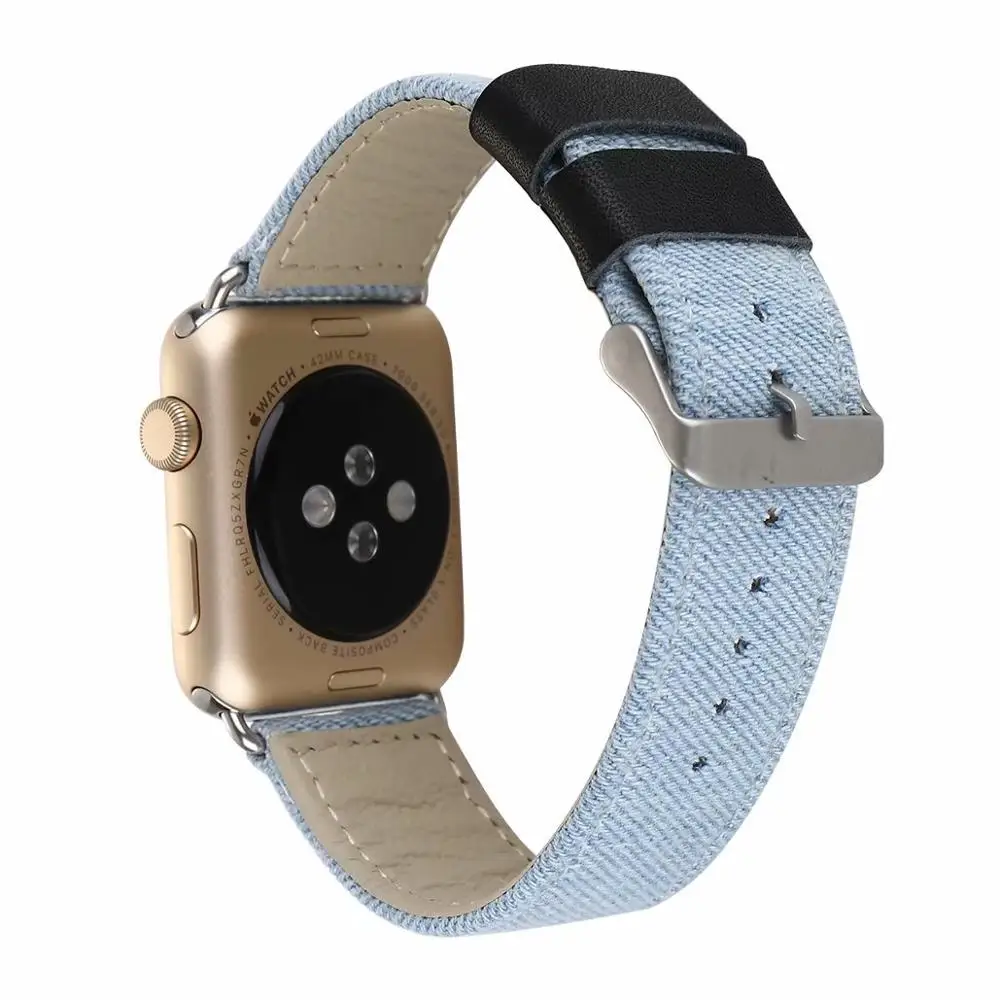 Tschick полоса шаблон холст тканая ткань для Apple Watch Band Регулируемая металлическая пряжка для часов серии 4 3 2 1 Спорт и издание