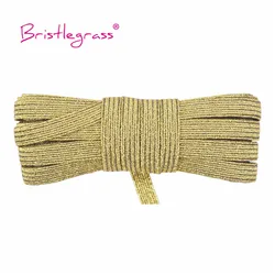 Bristlegrass Glitter Elastic Cord - 6mm Flat Skinny Band for DIY Sewing & Craft Projects (Gold Glitter)