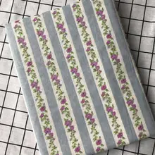 150 см ширина Европейский Винтаж Глициния печатных высокой плотности эластичный атлас Дрель хлопок ткань для женщин девочек ткань