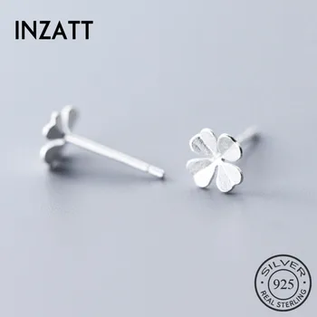 INZATT Real 925 Sterling Silver MInimalist Flower Stud Earring For Fashion Women Birthday part Cute Fine Jewelry Accessories