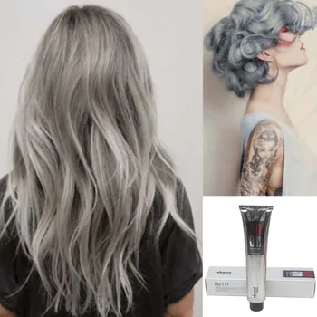 

100ml Fashion Hair Cream Unisex Smoky Gray Punk Style Light Grey Silver Permanent Hair Dye Color Cream Girls Beauty Hair Colors