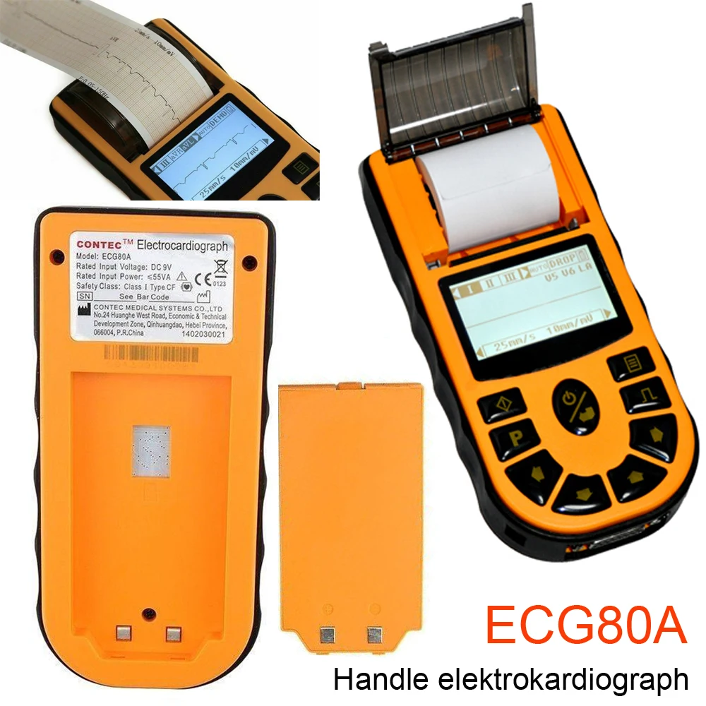 

ECG80A Handheld DIgital Single Channel 12 Lead ECG Machine Portable LCD Elektrokardiograph Real-time Record EKG Monitor CE FDA