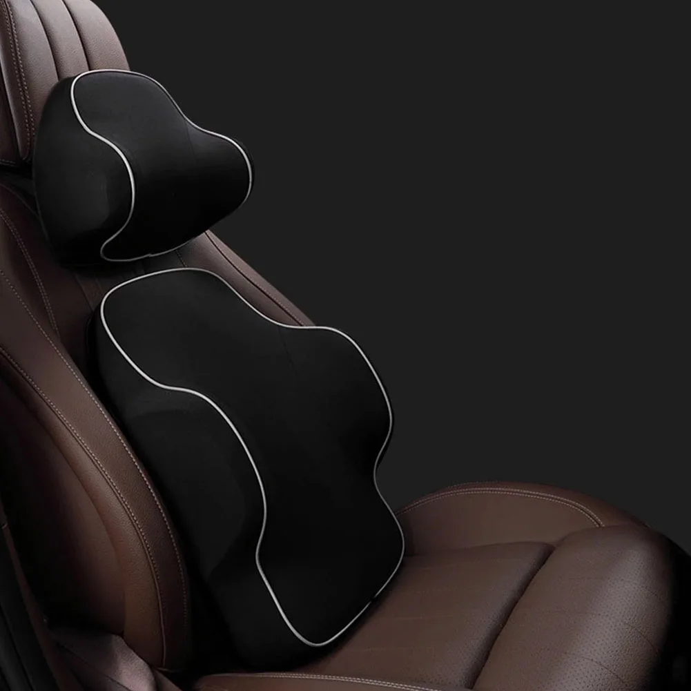 

Washable Cover Accessories Slow Rebound Memory Foam Seat Universal Support Lumbar Pillow Car Headrest Set Pain Relief Breathable