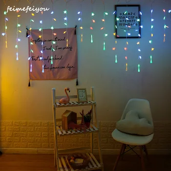 

LED Icicle Fairy String Light water drop star Christmas LED Garland Wedding Party Lights Outdoor Curtain Garden Patio Decor