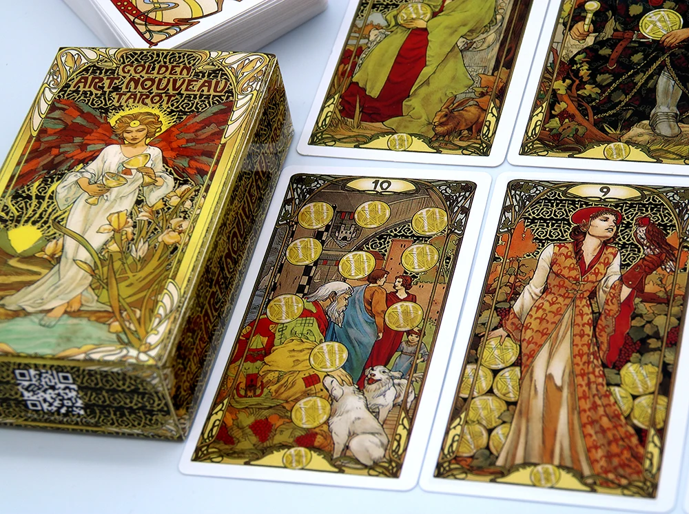 Golden Art Nouveau Tarot - Vintage tarot, Art nouveau, Tarot cards art