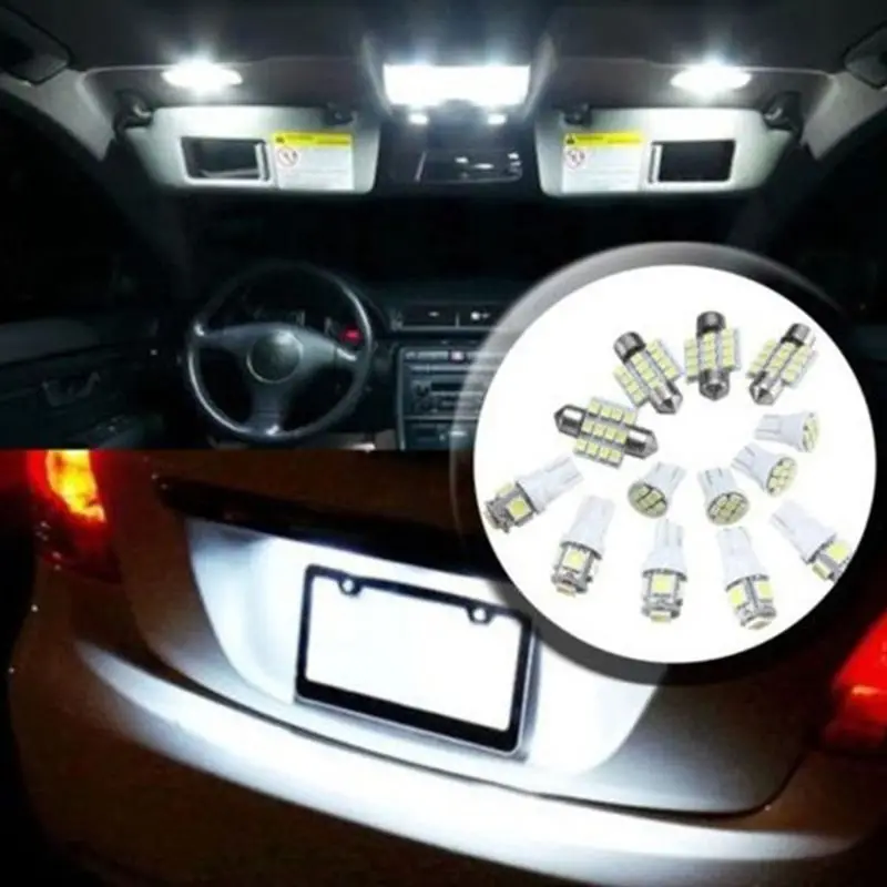

13x Car Interior LED Lights For Dome License Plate Lamp 12V Car Accessories Kit Q39F