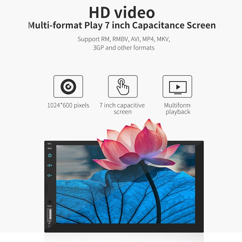2 Din 7 дюймов Автомобильный Радио Емкостный сенсорный экран плеер Mp5 Sd/Fm/Usb/Aux/Bluetooth автомобильный аудио для камеры заднего вида автомобильные аксессуары