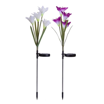 

2pcs IP65 Waterproof Lawn LED Solar Lily Lights Colorful Simulation Festive Lamp Solar Bollard Light Led Solar Stick Lights
