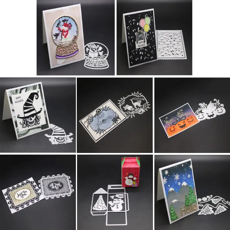 

Christmas Halloween Metal Cutting Dies Stencil DIY Scrapbooking Album Stamp Paper Card Embossing Decor Crafts X4YD