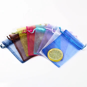 

50 pcs Jewelry Gift Bag 7*9 cm Jewelry Packaging Organza bags Favor Wedding Party Christmas Gift Favors Packaging Bags 5z
