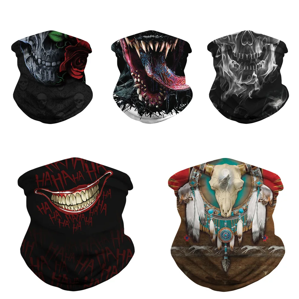 

New Skull Skull Digital Print Magic Scarf Personalized Mask Quick-Dry Sweat Absorbing Outdoor Riding Protection