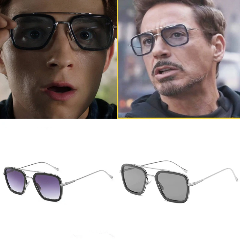

Movie Spiderman Far From Home Iron-Man Glasses Peter Parker Cosplay Spider Man Edith Outdoor Sunglasses Decorative Gift Glasses