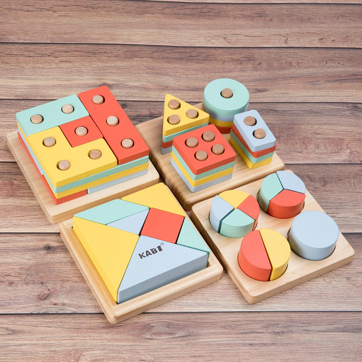 

Children's educational early education geometry teaching aids three-dimensional jigsaw puzzle Montessori blocks