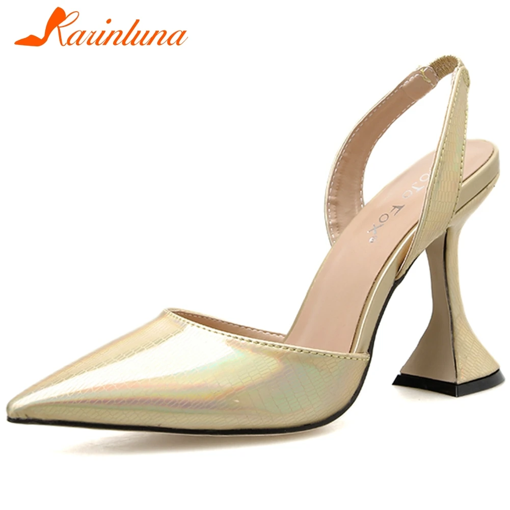 

Karinluna New Arrivals 2020 Strange Style Bling Sandals Woman Shoes Back Strap Slip-On Elegant Party Shoes Women Sandals Female