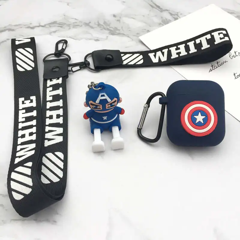 LOVERONY мультфильм Marvel Bluetooth наушники силиконовый чехол для AirPods 2 1 гарнитура Защитная крышка кулон милый Coque Air pods