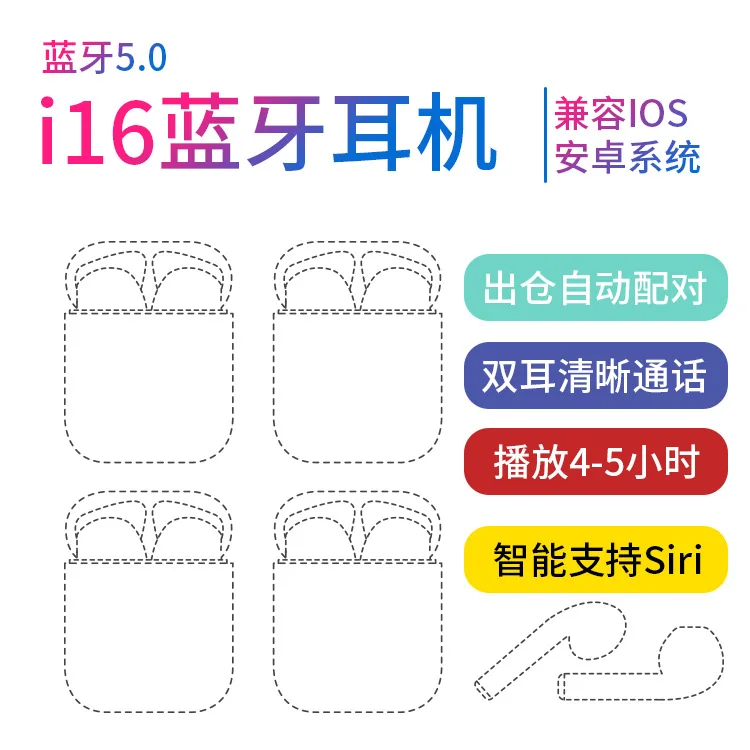 

Smart Headset 5.0 I10tws Dual Handle I16 Bluetooth Earphones I10 Bluetooth Headset 5.0 Cross Border for Factory