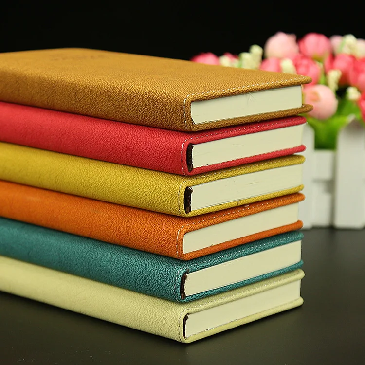 Classic office school hardcover leather band planner notebook stationery fine blank line graph dotted journal note book