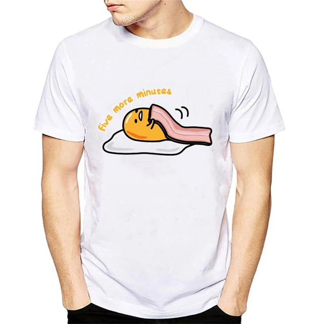 Принт Gudetama ленивый яичный желток Графический письмо футболка для мужчин Camisa Kawaii мультфильм футболка мужской короткий рукав рубашка наивысшего качества