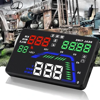 

Q7 Positioning Universal Driving Head Up Display Car Lighter 5.5 Inch Portable Easy Install ABS HUD GPS Speedometer LED Screen