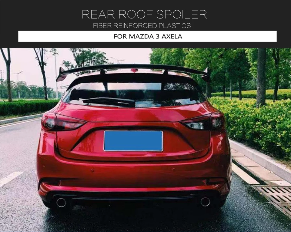 Автомобильный задний спойлер на крыло, крышу для Mazda 3 Axela Hatchback- углеродное волокно/FRP задний спойлер на крышу окна