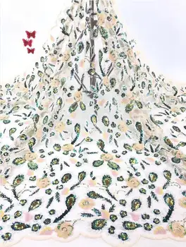 

Top quality french lace fabric High quality SYJ-11871 embroidered tulle African lace fabric