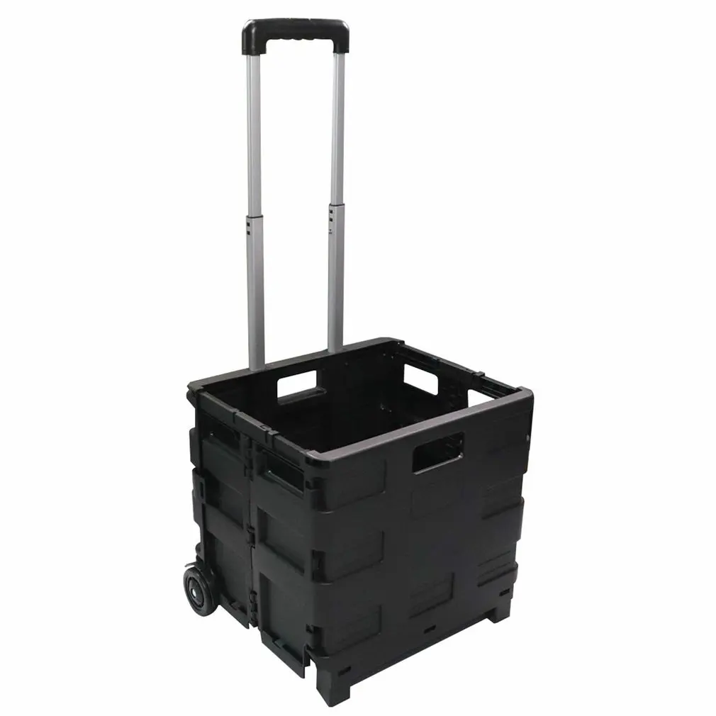 Collapsible Rolling Crate On Wheels For Teachers Tote Basket 80 Lbs