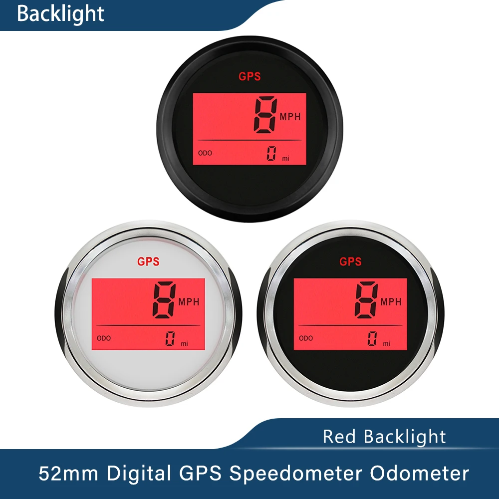 52mm Universal Auto 2 Digital 0 999km Knots MPH GPS Speedometer 52mm-universal-auto-2-digital-0-999km-knots-mph-gps-speedometer