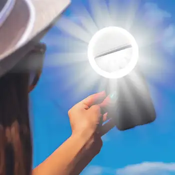

Mobile Phone Light Clip Selfie LED Auto Flash For Cell Phone Smartphone Round Portable Selfie Beautification Filming Mirror