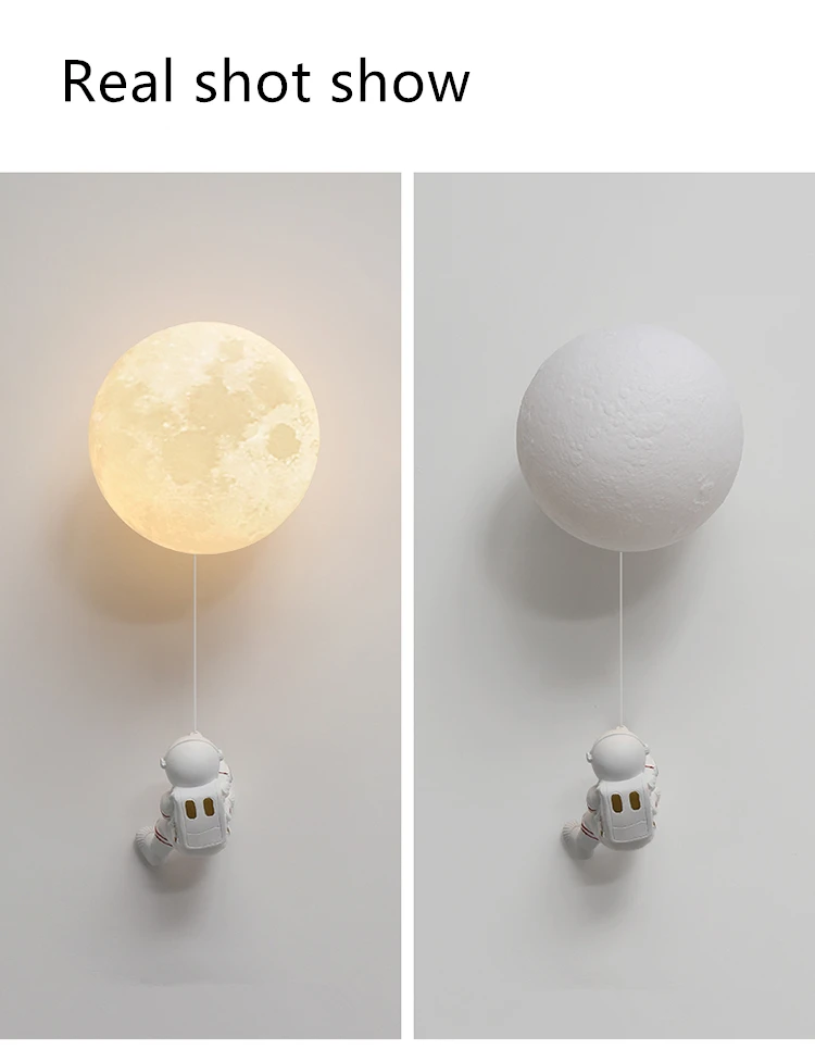 Astronaut Climbing Moon Wall Lamp for space-themed decor0