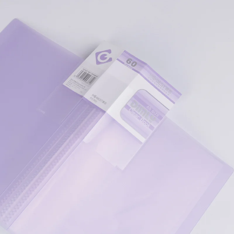 2PCS/Package Plastic File 40/60 Pages List Booklet Insert A5 Folder School Business Office Supplies Storage Documents Paper Clip