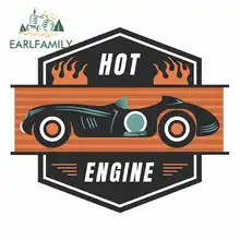 EARLFAMILY 13cm x 10.7cm Hot Engine Funny Car Stickers Vinyl JDM Bumper Trunk Truck Graphics Windshield Bumper Accessories Oem