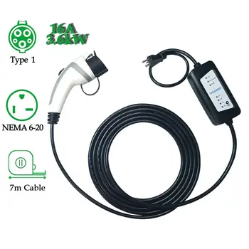 

YKS-ESNES j1772 evse Electric Car Charger Lever2 6A 8A 10A 12A 16A ev charger cablke NEMA 6-20 Plug EV fast charger