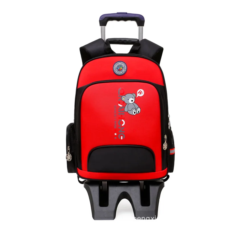 

New Style Bear Trolley Bag Young STUDENT'S Children Trolley Bag 1-3-6 Grade Deconstructable CHILDREN'S School Bags