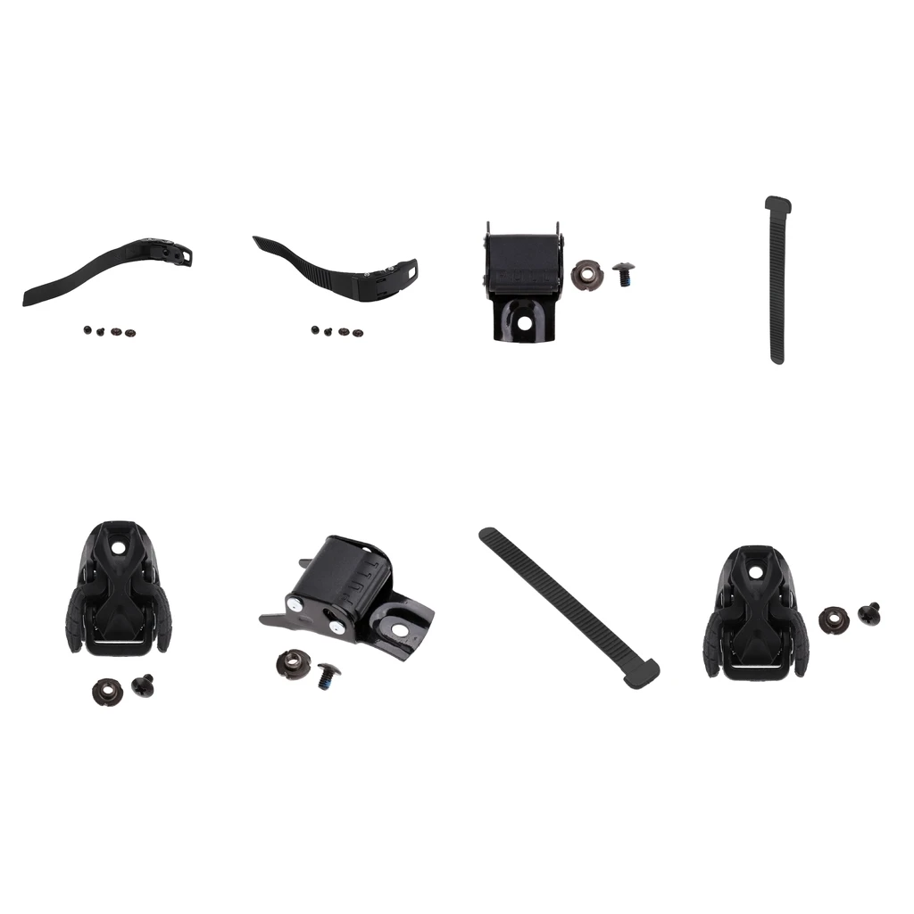 2 Set Inline Roller Skate Shoes Energy Strap Tie T Shape Spider Buckle Clasp Clip with Screws black