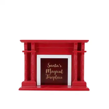 

1:12 Miniature Red Fireplace Dollhouse Furniture Special for Christmas Doll House Decoration Shooting Props
