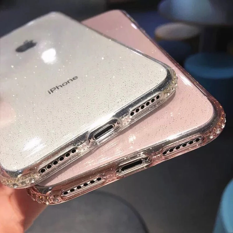 Блестящие стразы, блестящий чехол для телефона iPhone 11 Pro XS Max X XR Блестящий Бриллиант, прозрачный мягкий ТПУ чехол для iPhone 7 8X6 6S Plus