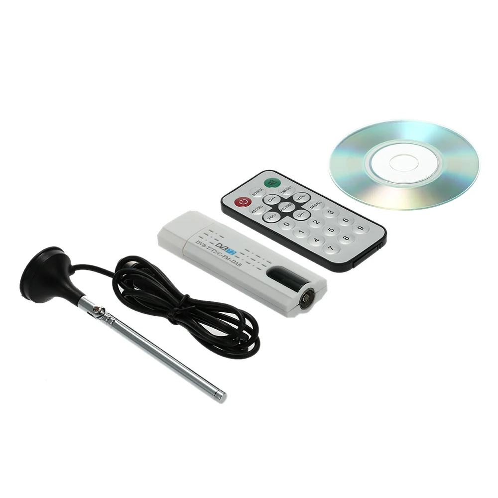 Цифровой DVBT2 USB ТВ Стик тюнер USB2.0 HD ТВ приемник с антенной пульт дистанционного управления для DVB-T2/DVB-C/FM/DAB