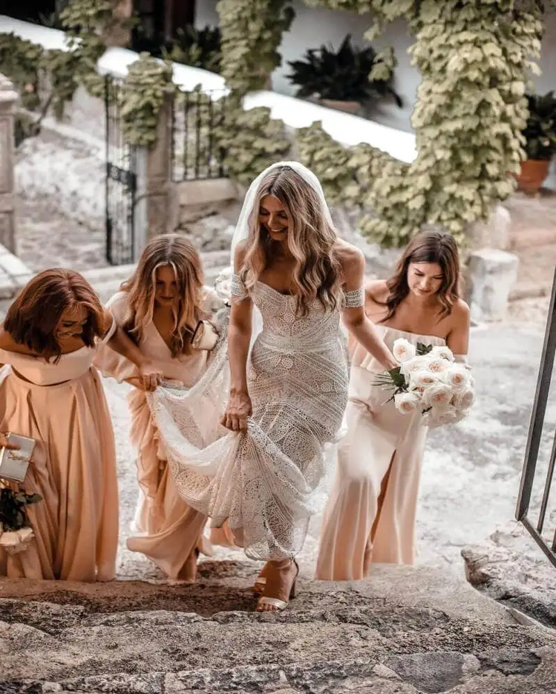 Robe De Mariee милое кружевное свадебное платье в стиле бохо с открытыми плечами длинное свадебное платье сексуальное платье для невесты без спинки