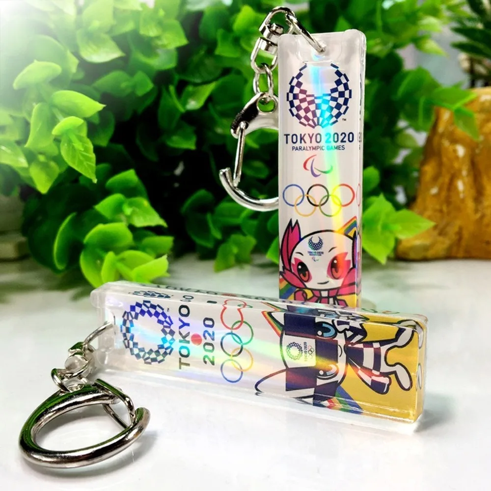 

HWASY1804 Acrylic Symphony Keychain 2020 Tokyo Olympic Games Souvenirs Free shipping Double-Sided Laser Column Exquisite keyring