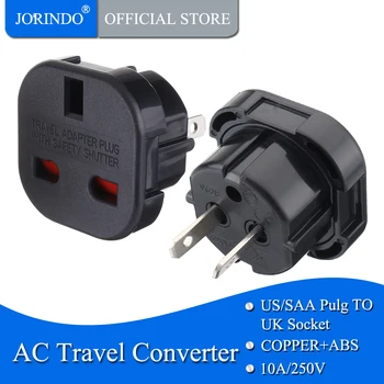 

JORINDO US TO UK,Universal Travel AC Power Socket UK To US AU Plug Adapter Converter Black White Electrical Plug Adaptor