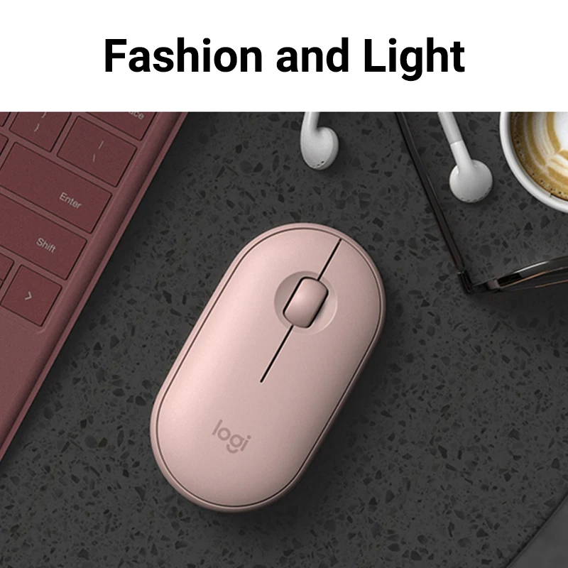 Беспроводная мышь logitech Pebble M350 1000 dpi 100g Высокоточная оптическая синяя зеленая розовая Бесшумная Bluetooth мышь для дома и офиса