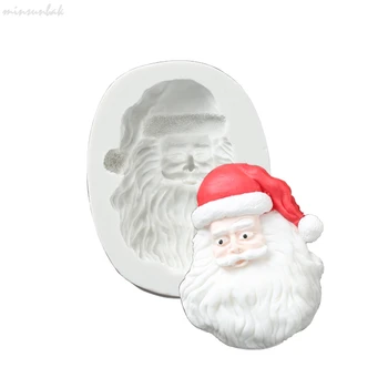 

minsunbak Christmas Silicone Mold Santa's Fondant Stencil Cake Decoration Tools Chocolate Baking Mould