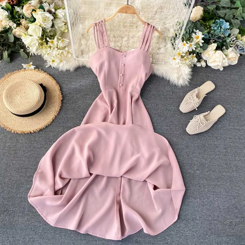 Boho сексуальное платье на тонких бретелях, летние длинные вечерние платья средней длины на каждый день, женские пляжные праздничные Элегантные платья трапециевидной формы, vestido de festa