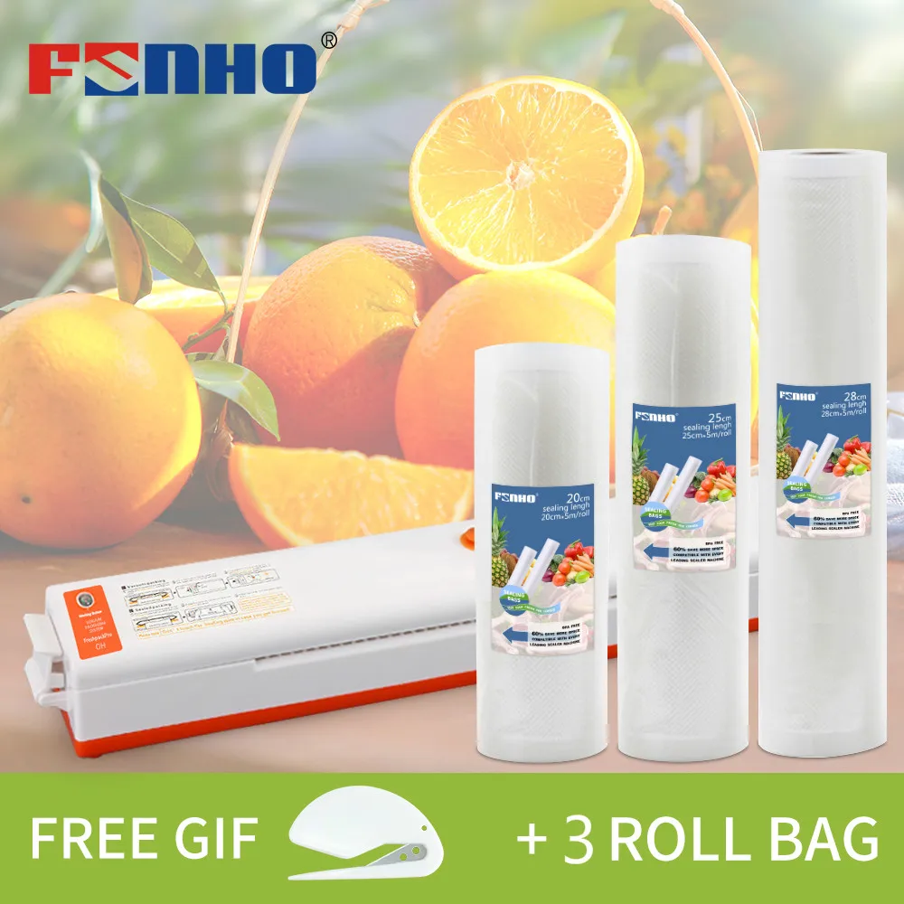 FUNHO вакуумный упаковщик 3 рулонов лучшая Еда сумки Кухня для хранения 12/15/20/25/28 см х