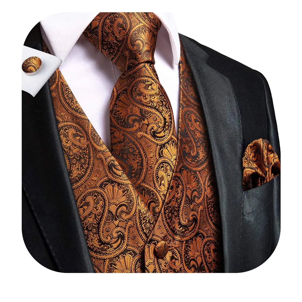 men's blazers Hi-Tie Brand Silk Mens Vests Red Blue Green Purple Gold  Waistcoat Tie Hanky Cufflinks Set Waist Jacket For Men Wedding Business blazers