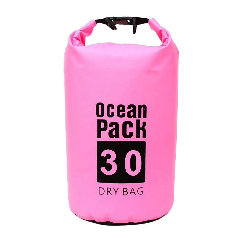 Pink 30L Открытый водонепроницаемый плавательный мешок для каноэ плавающий лодочный каяк Кемпинг водонепроницаемая сумка мешок 30L водонепроницаемый рюкзак для путешествий - Цвет: Pink