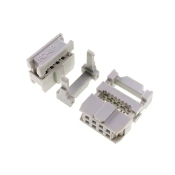 

40pcs 0.100" 2.54mm Pitch 2x4 Pin 8 Position IDC Female Header Socket Box Header Socket Flat Cable 0.05"connector Grey