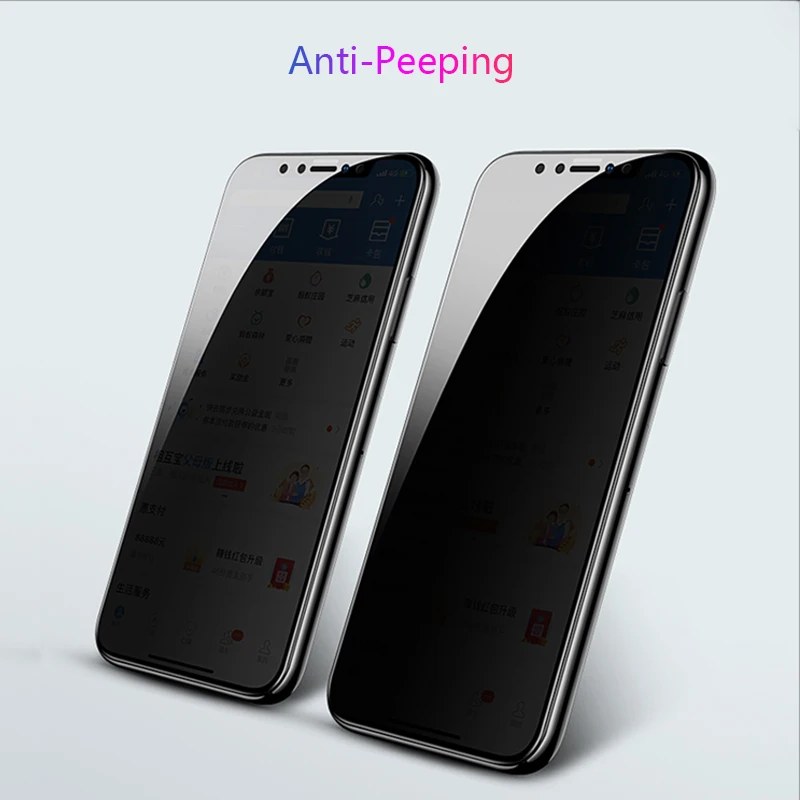 

Phone glass For iPhone 7 6 6s X XS 8 Plus Ultra Thin Slim Anti-peeping screen protector For iPhone XR easy to install front film