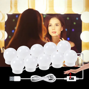 

LED Makeup Mirror Light Bulb String Hand Sweep Sensing Dimmable Lamp Bedroom Decor Led Wall Lamp For Dressing Table