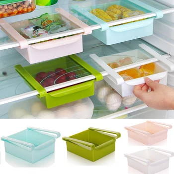 

Plastic Fresh Spacer Layer Storage Rack Fridge Storage Box Kitchen Accessories Supplies Pull-out Drawer